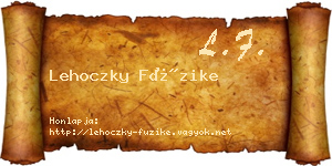 Lehoczky Füzike névjegykártya